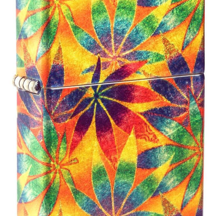 Zippo Cannabis Design 540 Tumbled Brass Pocket Lighter