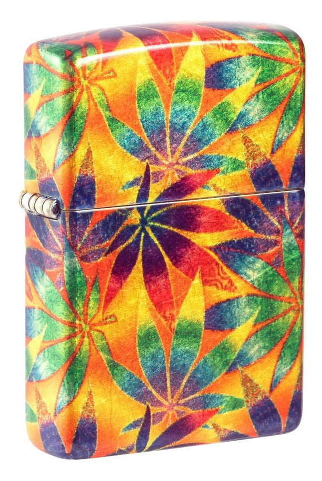 Zippo Cannabis Design 540 Tumbled Brass Pocket Lighter