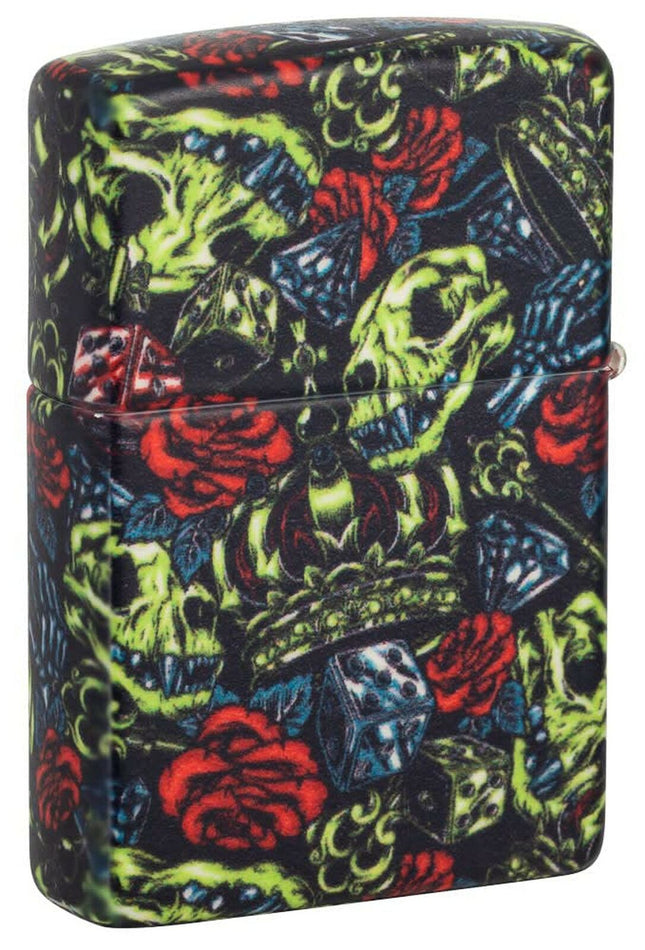 Zippo Skull Crown Glow-in-The-Dark 540 Color Design Pocket Lighter