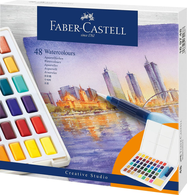 Faber-Castell Mixing Palette and Painting Accessories Water Half Pans with Tr...