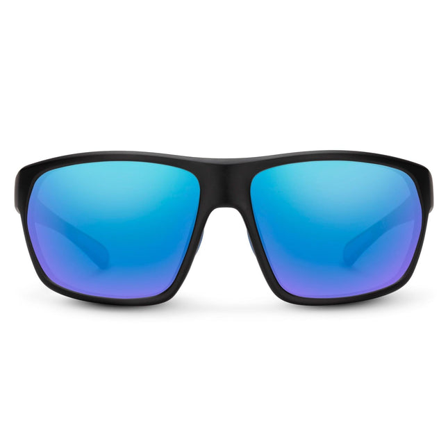 Suncloud Boone Sunglasses Unisex Matte Black Polarized Blue Mirror Lenses