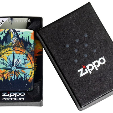 Zippo Compass Mountain Design 540 Color Glow in The Dark Lighter 49805-094334