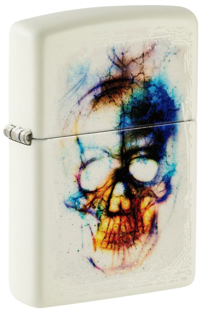 Zippo Skull Print Design Glow in The Dark Matte Pocket Lighter