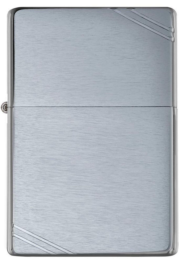 Zippo Vintage Brushed Chrome with Slashes Pocket Lighter, 230-000216