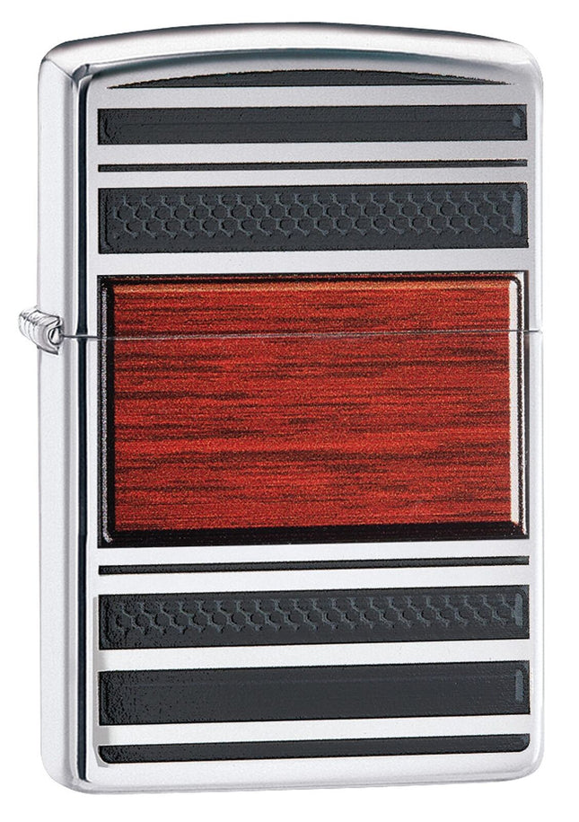 Zippo Wood Grain High Polish Chrome Pipe Pocket Lighter, One Size, Model Numb...