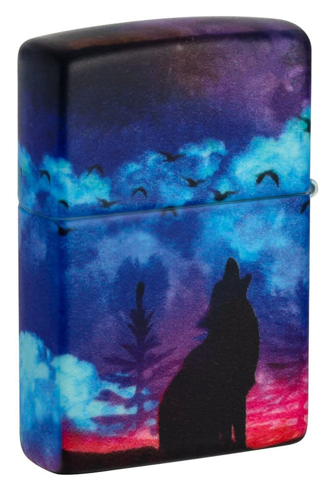 Zippo Howling Wolf and Moon 540 Color Design Pocket Lighter 49683-090881