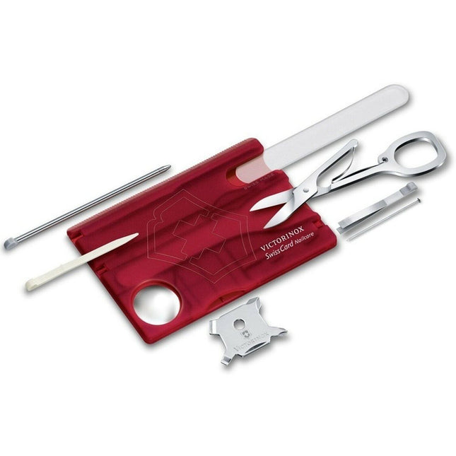 Victorinox SwissCard Nail Care, Translucent Red