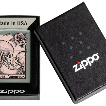 Zippo Death Kiss Design Sage Pocket Lighter 48594-104164