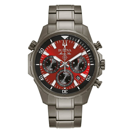 Bulova Marine Star Chronograph Quartz Red Dial Men's Watch 98B350