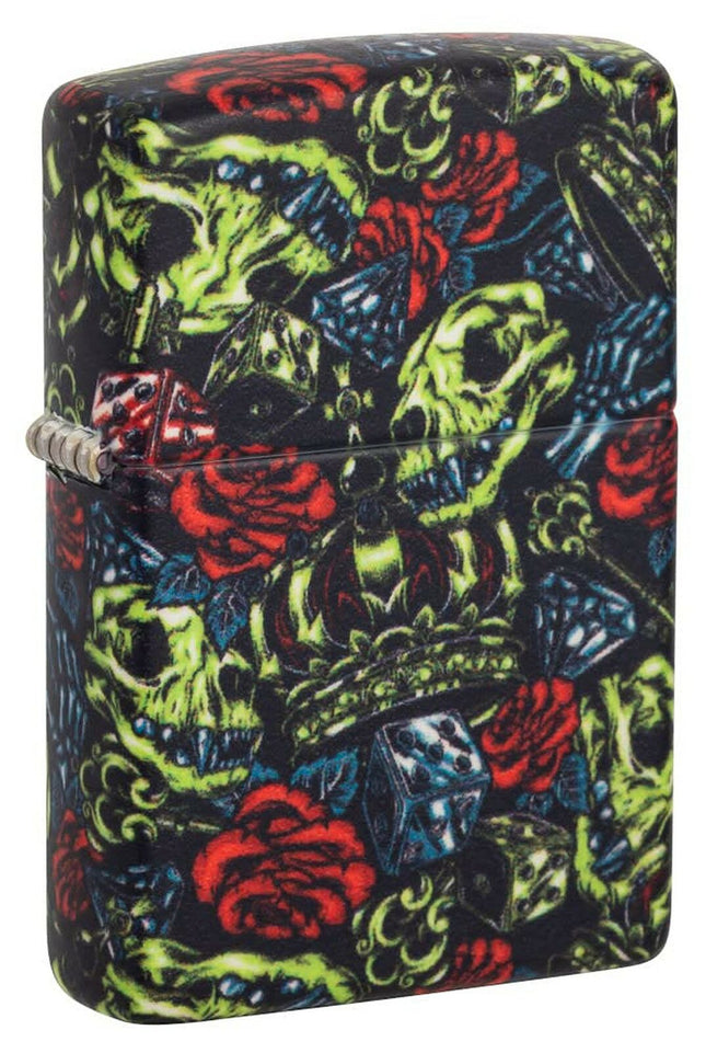 Zippo Skull Crown Glow-in-The-Dark 540 Color Design Pocket Lighter