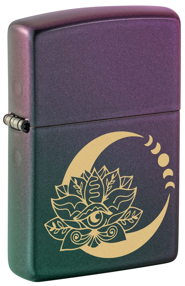 Zippo Lotus Moon Design Iridescent Pocket Lighter 48587-104156