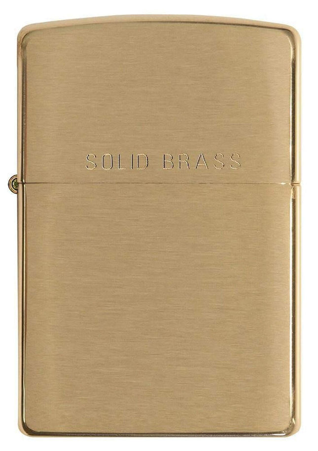 Zippo Solid Pocket Lighter, Brushed Brass with Solid Brass 204-000249