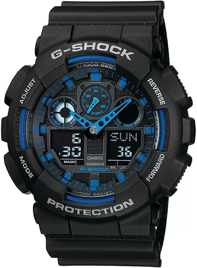 Casio Men's G-Shock Analog & Digital Black Quartz Watch - GA-100-1A2DR NEW