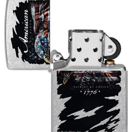 Zippo Buckwear Design Eagle Flag Street Chrome Pocket Lighter 48633-103783