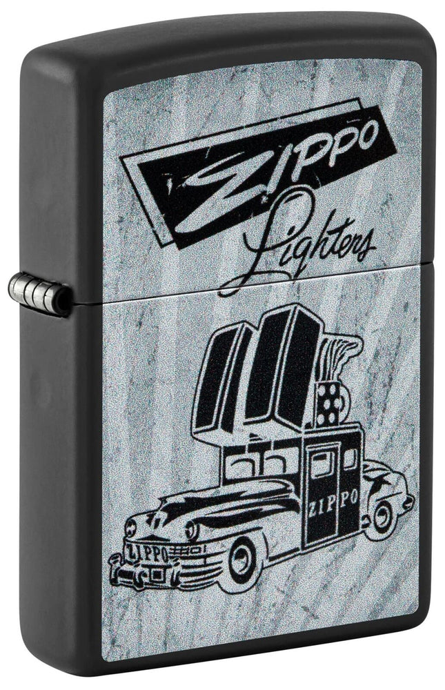 Zippo Car Design Black Matte Pocket Lighter 48572-103763