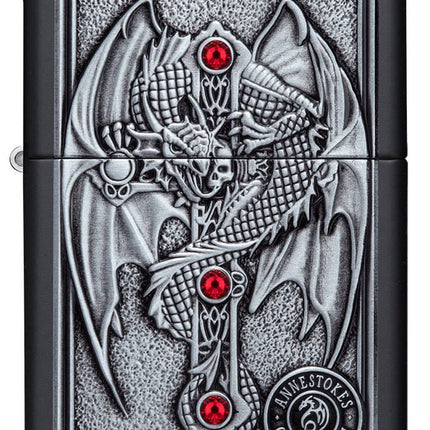 Zippo Anne Stokes Gothic Guardian Emblem Pocket Lighter 49755-094291