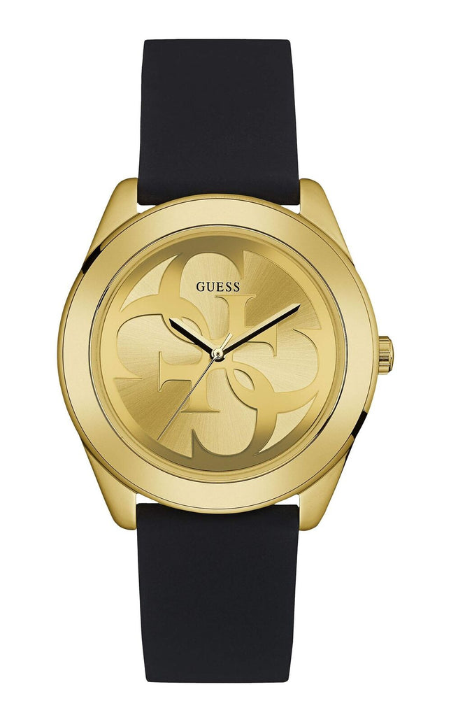 GUESS Womens Analogue Quartz Watch with Silicone Strap W0911L3, Black, Bracelet