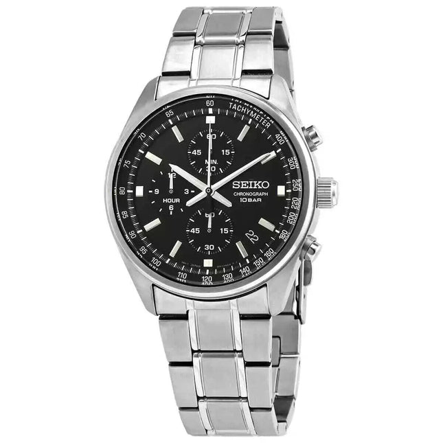 Seiko Men's Chronograph Quartz Black Dial Watch - SSB379P1