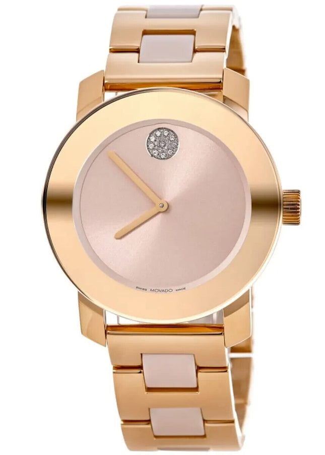 Movado Ladies Bold Quartz Pink Dial Watch - 3600799