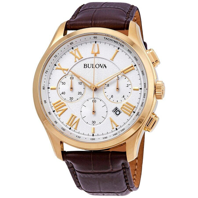 Bulova Men's Classic White Textured Dial Chronograph Watch - 97B169