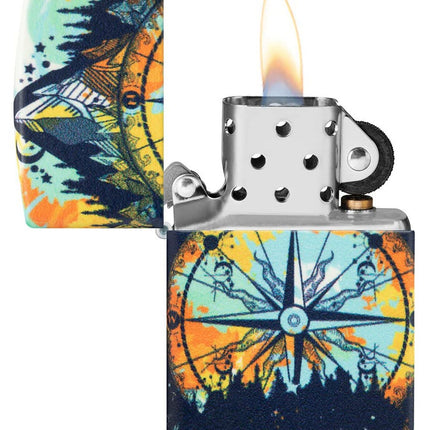 Zippo Compass Mountain Design 540 Color Glow in The Dark Lighter 49805-094334