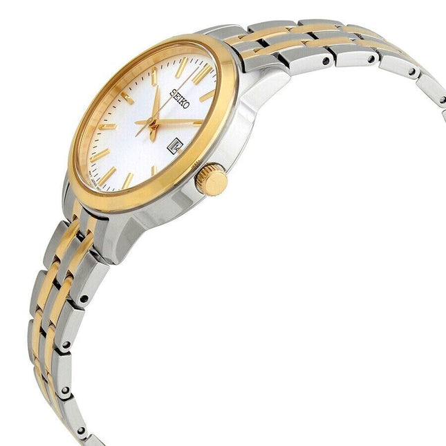 Seiko Ladies Classic Quartz White Dial Two-tone Watch - SUR410P1