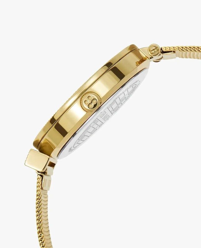 Ted Baker Ladies Bow Mesh Quartz Yellow Gold Plated Watch - BKPBWF006