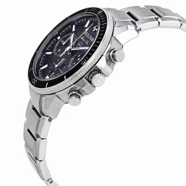 Bulova Men's Marine Star Chronograph Black Dial Watch - 96B272