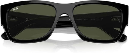 Ray-Ban Carlos Polished Black Frame / Green Lenses RB0947S 901-3156 NEW