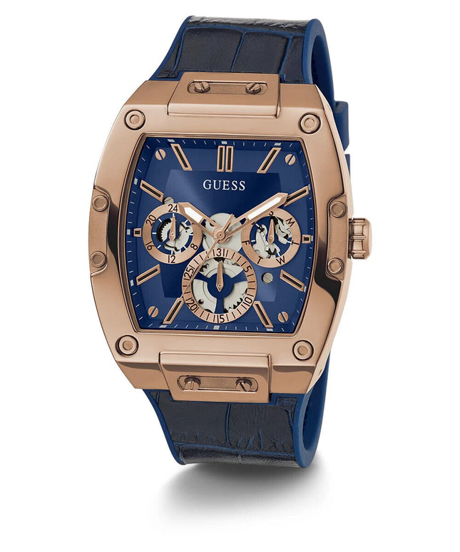 Guess Men's Blue Gold Tone Multi-function Quartz Watch - GW0202G8