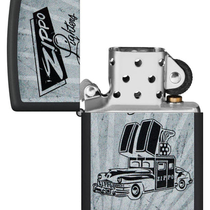 Zippo Car Design Black Matte Pocket Lighter 48572-103763