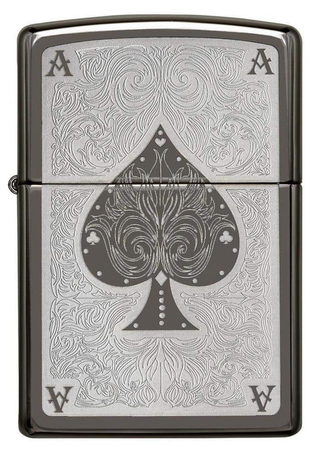 Zippo Spade Card Pocket Lighter, Black Ice 28323-000009