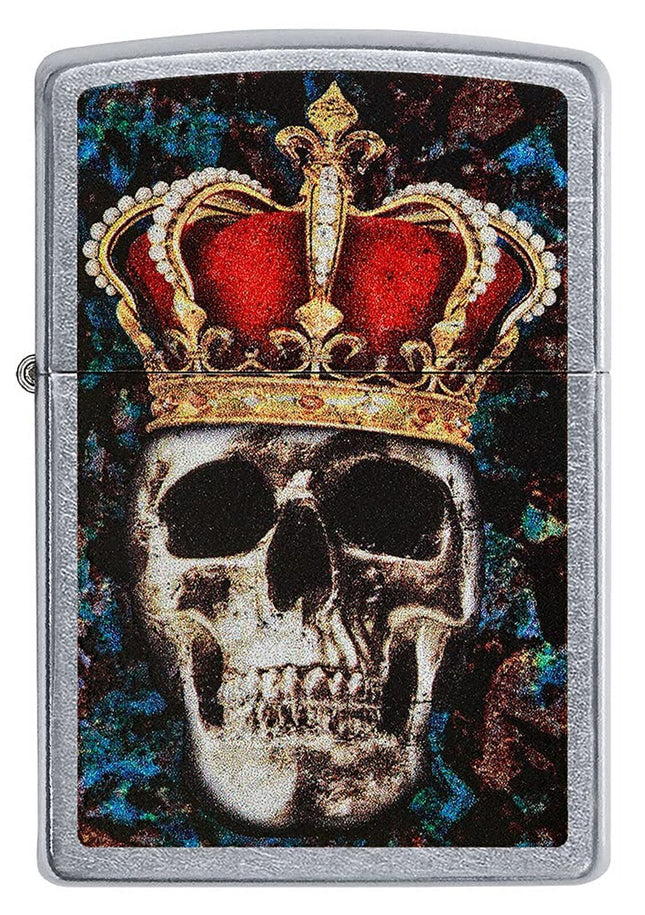 Zippo Skull King Design Street Chrome Pocket Lighter 49666-090883