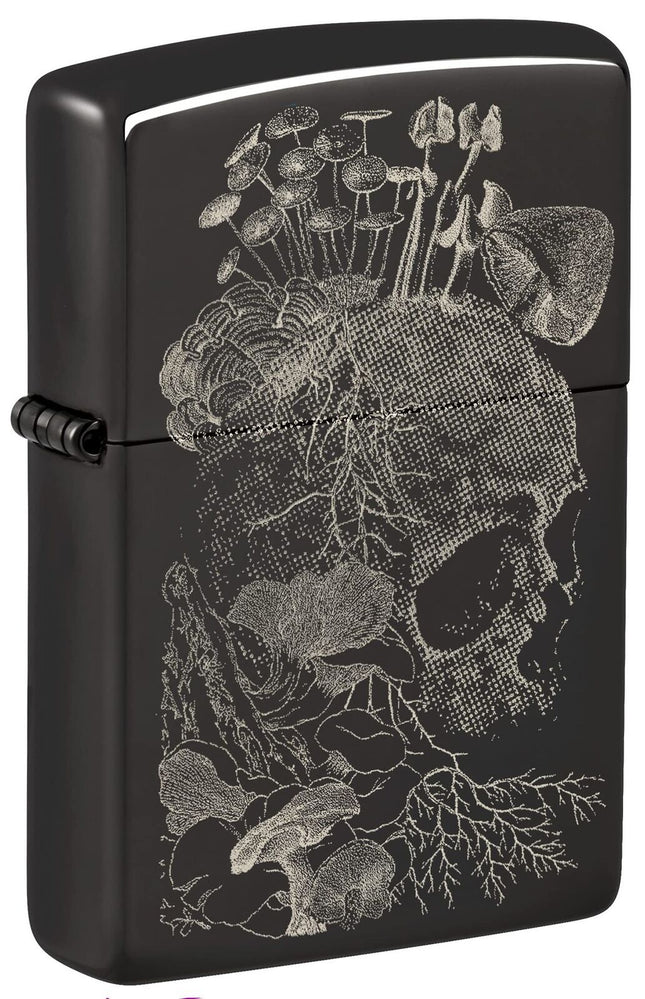 Zippo Skull Mushroom Design High Polish Black Pocket Lighter 48590-104113