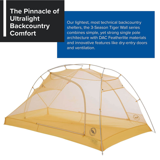 Big Agnes Tiger Wall UL2 Ultralight Tent with UV-Resistant Solution Dyed Fabric