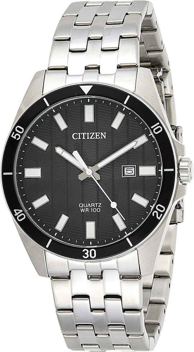 Citizen Men's Quartz Stainless Steel Black Dial Watch - BI5050-54E