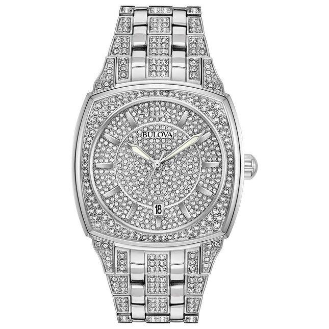 Bulova Men's Crystals Phantom Stainless Steel Quartz Watch 96B296
