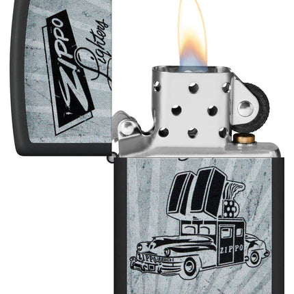 Zippo Car Design Black Matte Pocket Lighter 48572-103763