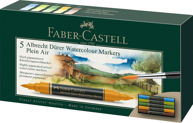 Faber-Castell Albrecht Durer Watercolor Markers - Plein Air - Wallet of 5, Wa...