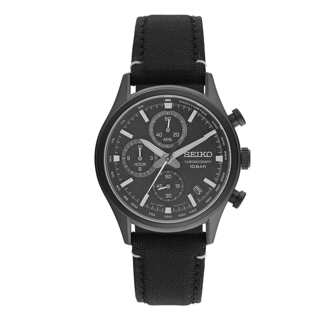 SEIKO Men's Chronograph Quartz Black Dial Watch SSB421P1