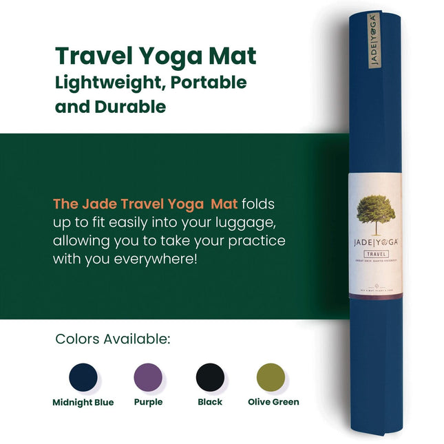 JadeYoga Travel Yoga Mat - Packable, Lightweight, and Portable Yoga Mat - Non...