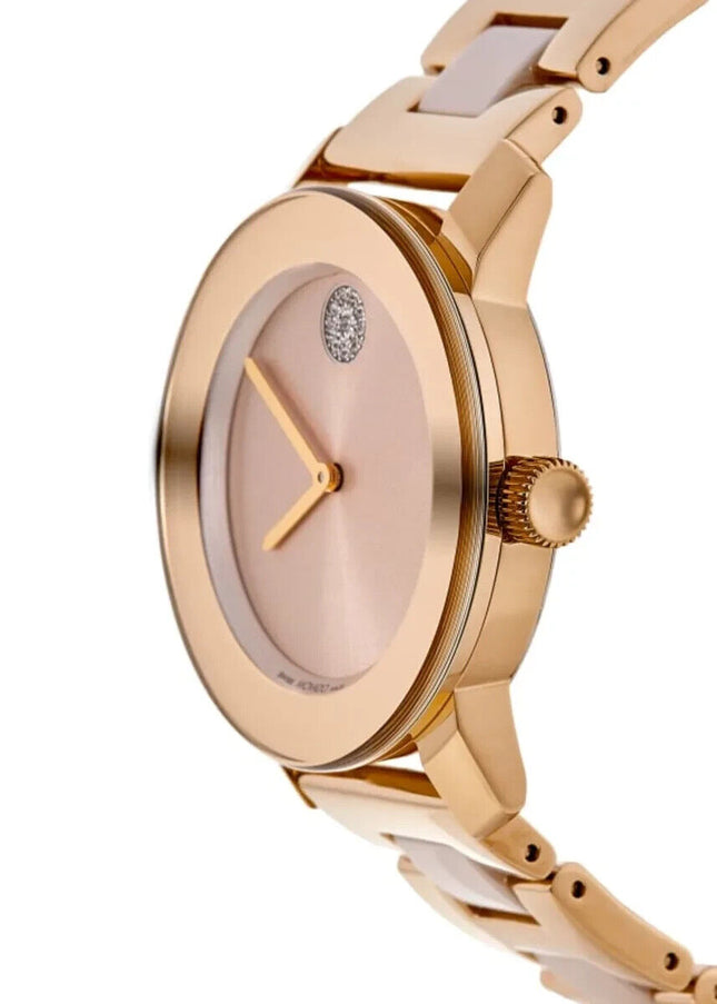 Movado Ladies Bold Quartz Pink Dial Watch - 3600799