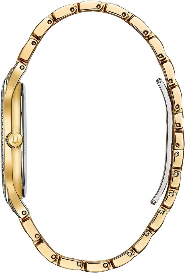 Bulova Men's Crystal Phantom Gold Tone 3-Hand Quartz Stainless Steel Style: 9...