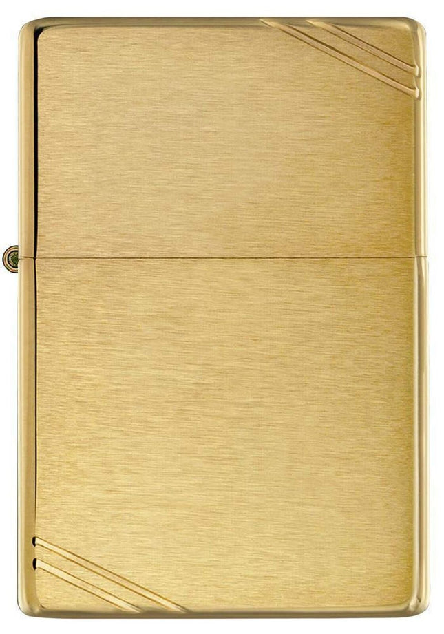 Zippo 240 Vintage Brushed Brass with Slashes Pocket Lighter, Classic