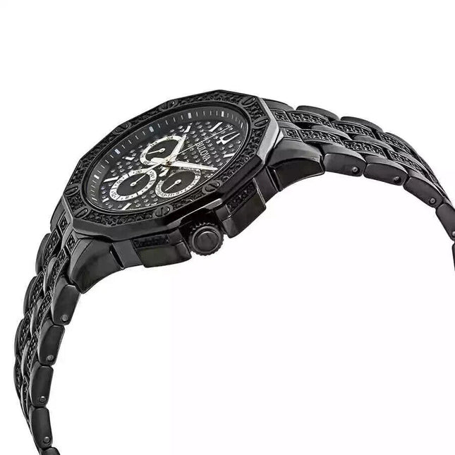 Bulova Men's Octava Black Dial Multifunction Watch - 98C134