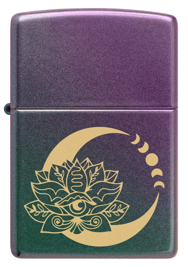 Zippo Lotus Moon Design Iridescent Pocket Lighter 48587-104156