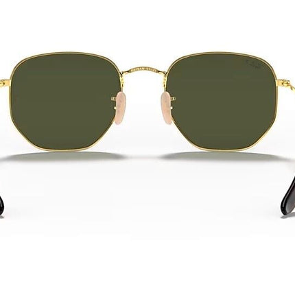 Ray-Ban Hexagonal Polished Gold Frame /G-15 Green Polarized RB3548N 001-5851 NEW