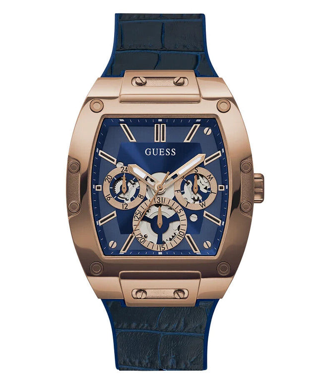 Guess Men's Blue Gold Tone Multi-function Quartz Watch - GW0202G8