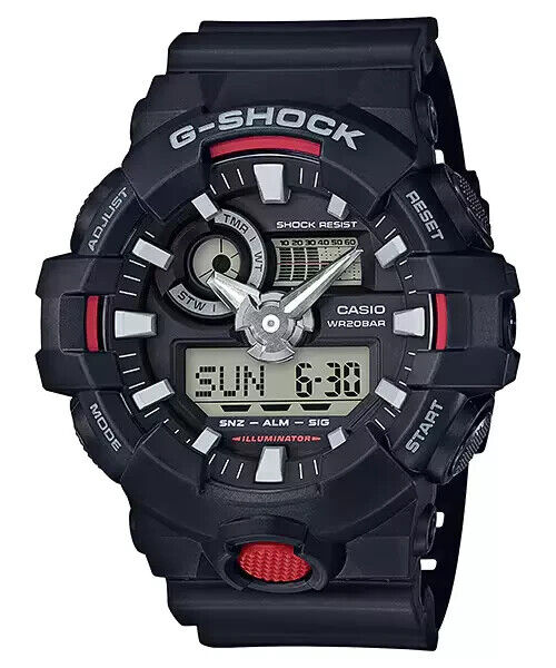 Casio Men's G-Shock Analog & Digital Black Quartz Watch - GA-700-1AHDR NEW