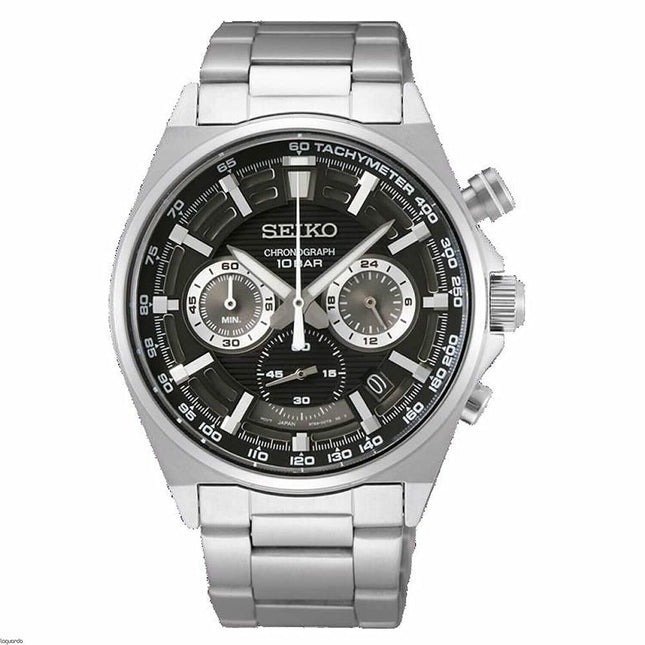 Seiko Men's Essentials Chronograph Quartz Black Dial Watch SSB397P1